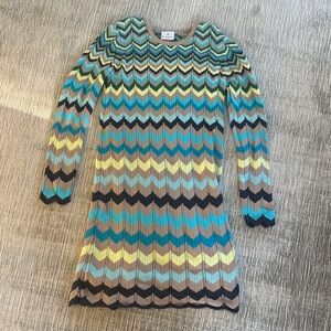 Hanna Andersson Multicolor Chevron Knit Dress